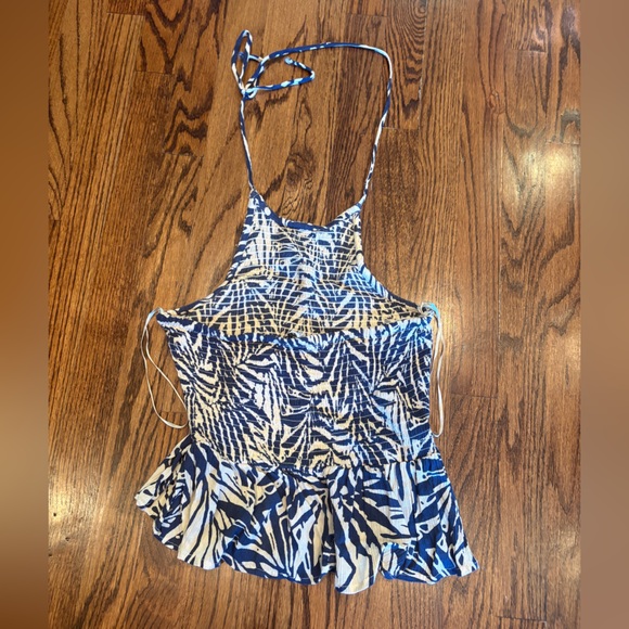 Patrons of Peace Navy and Cream Halter Tank Top - Picture 4 of 5